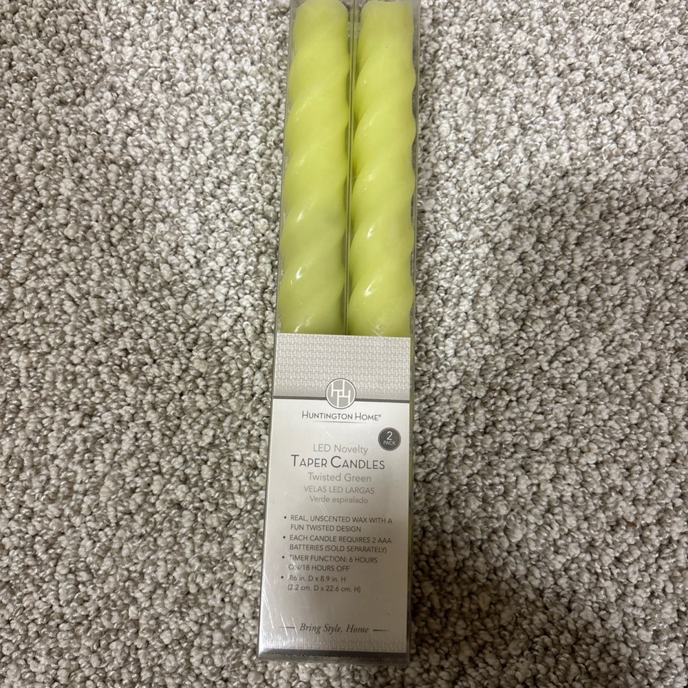 Huntington Home Twisted Yellow LED Taper Candles